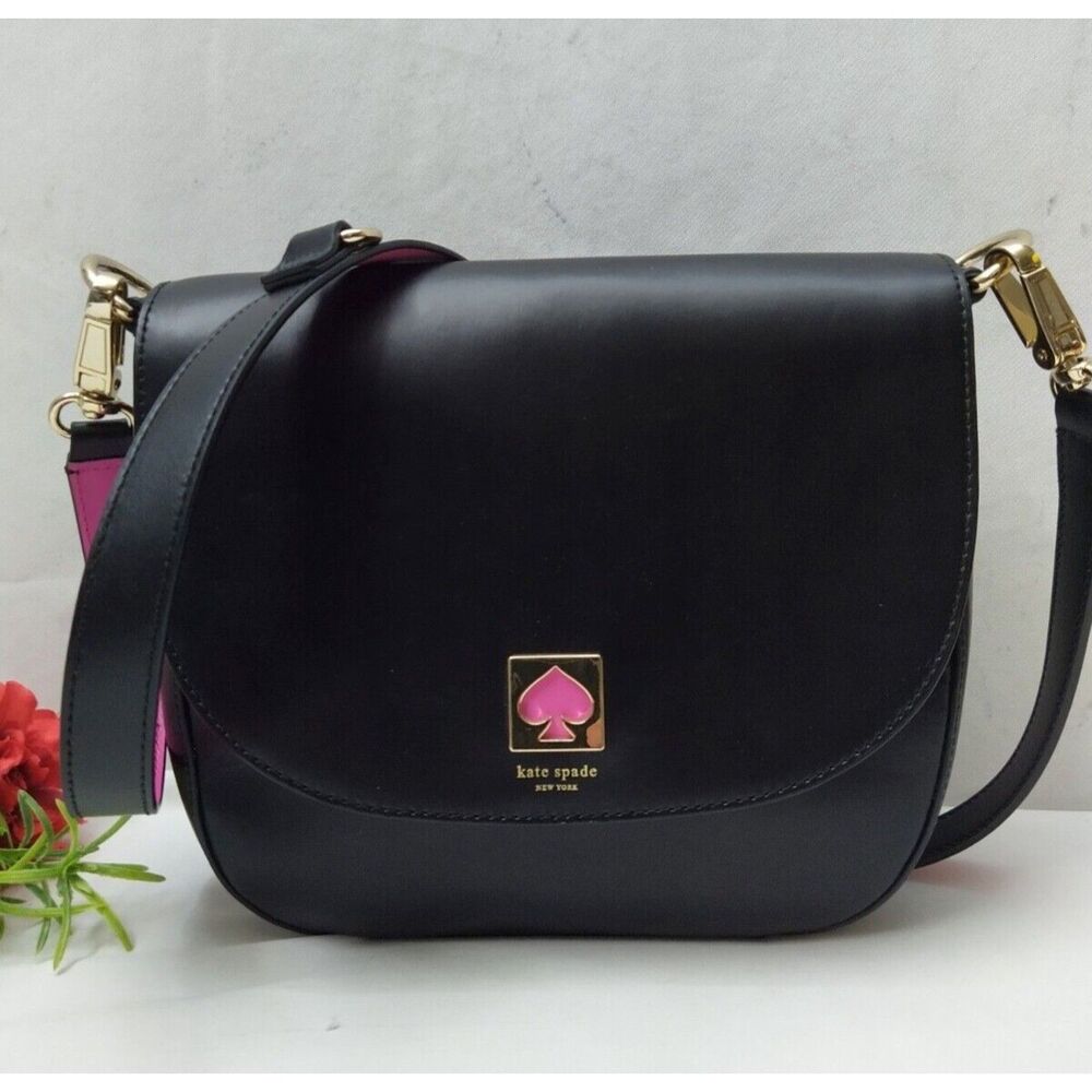 Kate Spade Black Crossbody Bag with Gold Accents